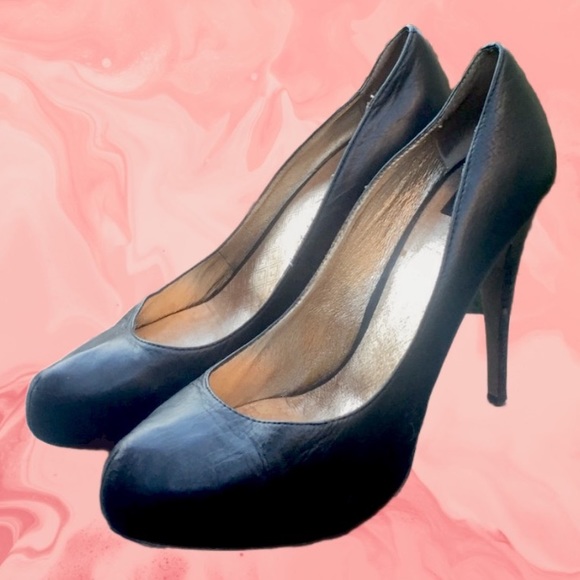 Vintage Y2K Dolce Vita Black Leather Platform Stiletto High Heeled Pumps Shoes - Picture 4 of 15